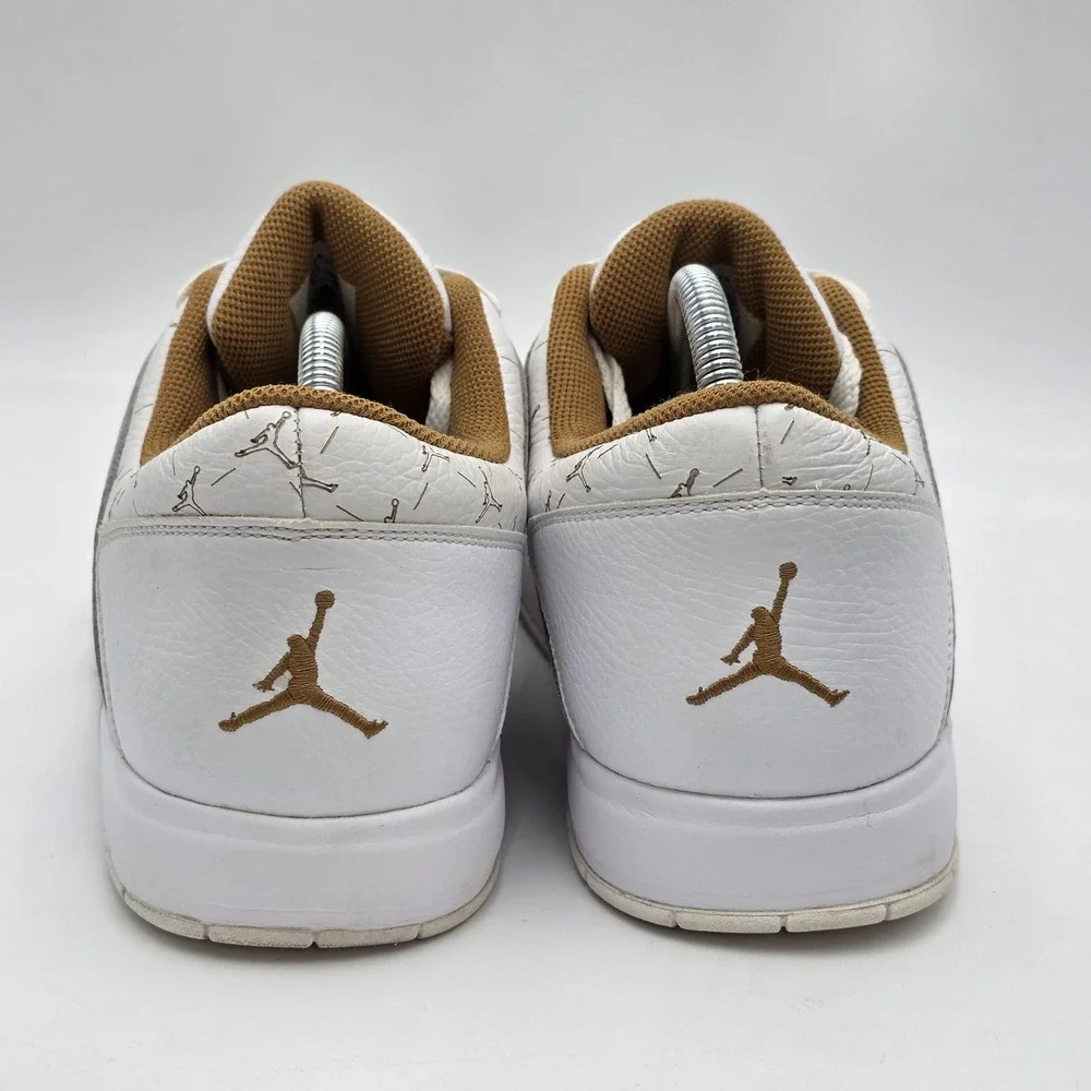 Jordan NU‎ Retro 1 Low 317163-121 White/Gold Logo Men's Size 10 Shoes Sneakers